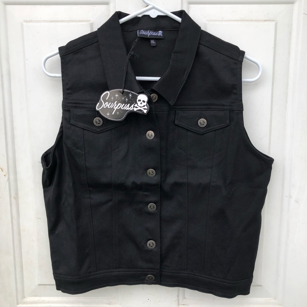 Sourpuss Black Essentials Vest NWT Rockabilly Punk